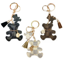 Load image into Gallery viewer, New Fashion Keychain Cute Style Bear Faux Leather Tassel Simple Decor Bag Pendant Car Key Hanging Accessories Gift Drop Shipping