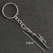 Load image into Gallery viewer, PUBG Keychain Playerunknowns Battlegrounds Backpack Armor Helmet Pan 98k Flare Gun Keyring Key Chain Ring Army Jewelry Wholesale