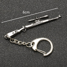 Load image into Gallery viewer, PUBG Keychain Playerunknowns Battlegrounds Backpack Armor Helmet Pan 98k Flare Gun Keyring Key Chain Ring Army Jewelry Wholesale