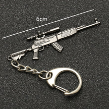 Load image into Gallery viewer, PUBG Keychain Playerunknowns Battlegrounds Backpack Armor Helmet Pan 98k Flare Gun Keyring Key Chain Ring Army Jewelry Wholesale