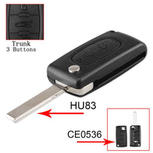 Load image into Gallery viewer, KEYYOU Remote key Case for Peugeot 207 307 308 407 607 807 For Citroen C2 C3 C4 C5 C6 Flip Folding Car Key shell 2/3/4 Buttons