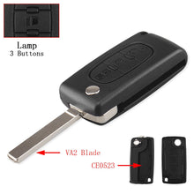 Load image into Gallery viewer, KEYYOU Remote key Case for Peugeot 207 307 308 407 607 807 For Citroen C2 C3 C4 C5 C6 Flip Folding Car Key shell 2/3/4 Buttons