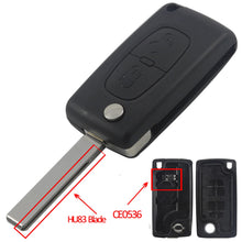 Load image into Gallery viewer, jingyuqin Car Key Shell HU83 CE0536/523 For Peugeot 107 207 307 407 308 408 Partner Citroen C3 C4 C5 C6 Berlingo Picasso Xsara
