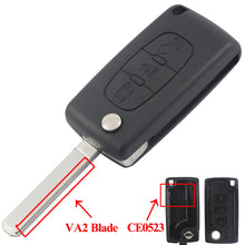 Load image into Gallery viewer, jingyuqin Car Key Shell HU83 CE0536/523 For Peugeot 107 207 307 407 308 408 Partner Citroen C3 C4 C5 C6 Berlingo Picasso Xsara