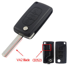 Load image into Gallery viewer, jingyuqin Car Key Shell HU83 CE0536/523 For Peugeot 107 207 307 407 308 408 Partner Citroen C3 C4 C5 C6 Berlingo Picasso Xsara