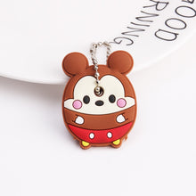 Load image into Gallery viewer, Cute Cartoon Keychain Silicone Stitch Protective Key Case Cover for Key Control Dust Cap Holder Gift Women Key Chain