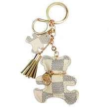 Load image into Gallery viewer, New Fashion Keychain Cute Style Bear Faux Leather Tassel Simple Decor Bag Pendant Car Key Hanging Accessories Gift Drop Shipping