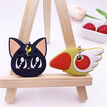 Load image into Gallery viewer, 2Pcs/set Cute Cartoon Protective Silicone Keychain For Women/Man Key Cover Key Caps Key Ring Key Holder Kids Gift Key chains