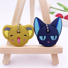 Load image into Gallery viewer, 2Pcs/set Cute Cartoon Protective Silicone Keychain For Women/Man Key Cover Key Caps Key Ring Key Holder Kids Gift Key chains