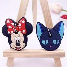 Load image into Gallery viewer, 2Pcs/set Cute Cartoon Protective Silicone Keychain For Women/Man Key Cover Key Caps Key Ring Key Holder Kids Gift Key chains