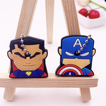 Load image into Gallery viewer, 2Pcs/set Cute Cartoon Protective Silicone Keychain For Women/Man Key Cover Key Caps Key Ring Key Holder Kids Gift Key chains