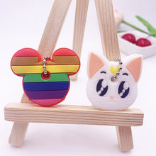 Load image into Gallery viewer, 2Pcs/set Cute Cartoon Protective Silicone Keychain For Women/Man Key Cover Key Caps Key Ring Key Holder Kids Gift Key chains