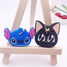 Load image into Gallery viewer, 2Pcs/set Cute Cartoon Protective Silicone Keychain For Women/Man Key Cover Key Caps Key Ring Key Holder Kids Gift Key chains
