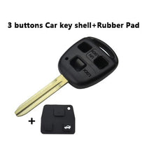 Load image into Gallery viewer, OkeyTech Remote Car Key Shell Case 2/3 BTN For Toyota Yaris Prado Tarago Camry Corolla TOY43 Blade +Rubber Button Pad +Switches