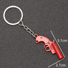 Load image into Gallery viewer, PUBG Keychain Playerunknowns Battlegrounds Backpack Armor Helmet Pan 98k Flare Gun Keyring Key Chain Ring Army Jewelry Wholesale
