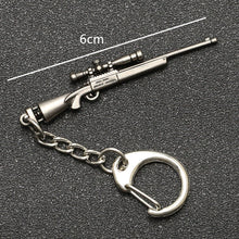 Load image into Gallery viewer, PUBG Keychain Playerunknowns Battlegrounds Backpack Armor Helmet Pan 98k Flare Gun Keyring Key Chain Ring Army Jewelry Wholesale
