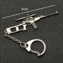 Load image into Gallery viewer, PUBG Keychain Playerunknowns Battlegrounds Backpack Armor Helmet Pan 98k Flare Gun Keyring Key Chain Ring Army Jewelry Wholesale
