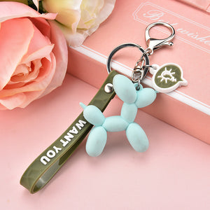 New Fashion Stereo Cute Balloon Dog Keychain Key ring Creative Cartoon Mobile Phone Bag Car Pendant Fun Keychain