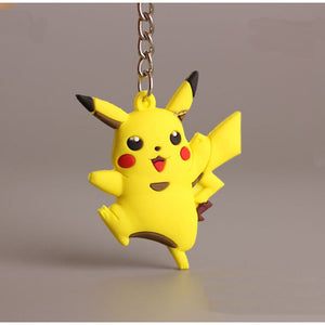 3D Anime Pokemon Go Key Ring Pikachu Keychain Pocket Monsters Key Holder Pendant Mini Charmander Squirtle Eevee Vulpix Figures