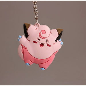 3D Anime Pokemon Go Key Ring Pikachu Keychain Pocket Monsters Key Holder Pendant Mini Charmander Squirtle Eevee Vulpix Figures