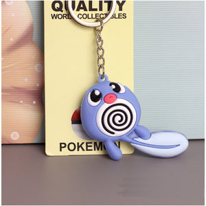 3D Anime Pokemon Go Key Ring Pikachu Keychain Pocket Monsters Key Holder Pendant Mini Charmander Squirtle Eevee Vulpix Figures