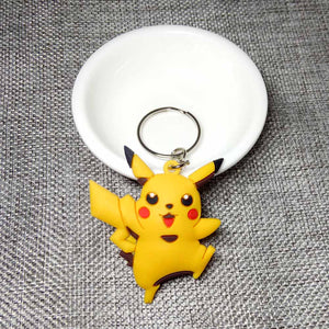 3D Anime Pokemon Go Key Ring Pikachu Keychain Pocket Monsters Key Holder Pendant Mini Charmander Squirtle Eevee Vulpix Figures