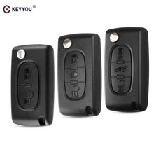 Load image into Gallery viewer, KEYYOU Remote key Case for Peugeot 207 307 308 407 607 807 For Citroen C2 C3 C4 C5 C6 Flip Folding Car Key shell 2/3/4 Buttons
