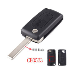 Load image into Gallery viewer, KEYYOU Remote key Case for Peugeot 207 307 308 407 607 807 For Citroen C2 C3 C4 C5 C6 Flip Folding Car Key shell 2/3/4 Buttons
