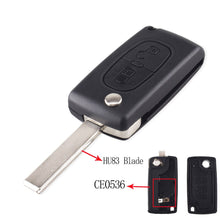 Load image into Gallery viewer, KEYYOU Remote key Case for Peugeot 207 307 308 407 607 807 For Citroen C2 C3 C4 C5 C6 Flip Folding Car Key shell 2/3/4 Buttons
