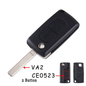 KEYYOU Remote key Case for Peugeot 207 307 308 407 607 807 For Citroen C2 C3 C4 C5 C6 Flip Folding Car Key shell 2/3/4 Buttons