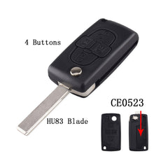 Load image into Gallery viewer, KEYYOU Remote key Case for Peugeot 207 307 308 407 607 807 For Citroen C2 C3 C4 C5 C6 Flip Folding Car Key shell 2/3/4 Buttons
