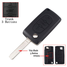 Load image into Gallery viewer, KEYYOU Remote key Case for Peugeot 207 307 308 407 607 807 For Citroen C2 C3 C4 C5 C6 Flip Folding Car Key shell 2/3/4 Buttons
