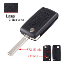 Load image into Gallery viewer, KEYYOU Remote key Case for Peugeot 207 307 308 407 607 807 For Citroen C2 C3 C4 C5 C6 Flip Folding Car Key shell 2/3/4 Buttons
