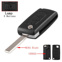 Load image into Gallery viewer, KEYYOU Remote key Case for Peugeot 207 307 308 407 607 807 For Citroen C2 C3 C4 C5 C6 Flip Folding Car Key shell 2/3/4 Buttons
