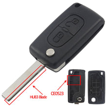 Load image into Gallery viewer, jingyuqin Car Key Shell HU83 CE0536/523 For Peugeot 107 207 307 407 308 408 Partner Citroen C3 C4 C5 C6 Berlingo Picasso Xsara
