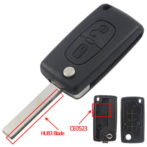 jingyuqin Car Key Shell HU83 CE0536/523 For Peugeot 107 207 307 407 308 408 Partner Citroen C3 C4 C5 C6 Berlingo Picasso Xsara