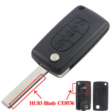 Load image into Gallery viewer, jingyuqin Car Key Shell HU83 CE0536/523 For Peugeot 107 207 307 407 308 408 Partner Citroen C3 C4 C5 C6 Berlingo Picasso Xsara
