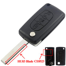 Load image into Gallery viewer, jingyuqin Car Key Shell HU83 CE0536/523 For Peugeot 107 207 307 407 308 408 Partner Citroen C3 C4 C5 C6 Berlingo Picasso Xsara
