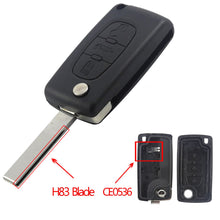 Load image into Gallery viewer, jingyuqin Car Key Shell HU83 CE0536/523 For Peugeot 107 207 307 407 308 408 Partner Citroen C3 C4 C5 C6 Berlingo Picasso Xsara
