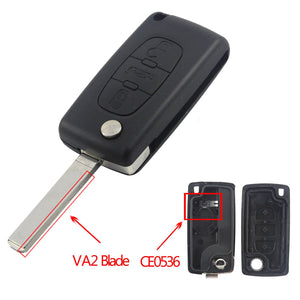 jingyuqin Car Key Shell HU83 CE0536/523 For Peugeot 107 207 307 407 308 408 Partner Citroen C3 C4 C5 C6 Berlingo Picasso Xsara