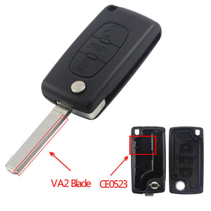 jingyuqin Car Key Shell HU83 CE0536/523 For Peugeot 107 207 307 407 308 408 Partner Citroen C3 C4 C5 C6 Berlingo Picasso Xsara