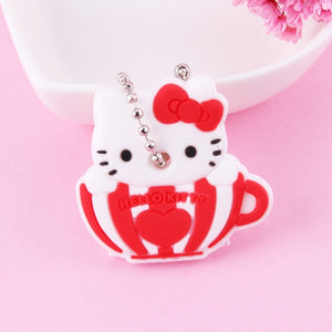 Cute Cartoon Keychain Silicone Stitch Protective Key Case Cover for Key Control Dust Cap Holder Gift Women Key Chain