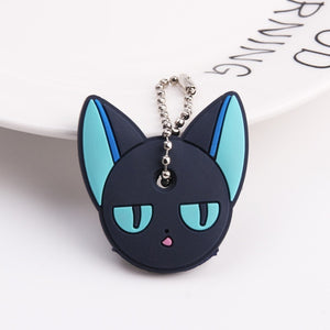 Cute Cartoon Keychain Silicone Stitch Protective Key Case Cover for Key Control Dust Cap Holder Gift Women Key Chain