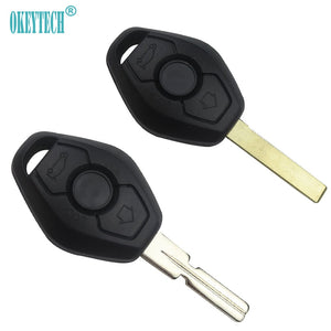 OkeyTech 3 BUTTON UNCUT car KEY REMOTE SHELL CASE Fit FOR BMW 1 3 5 6 7 Series SERIES Z3 Z4 X3 X5 M5 325i E38 E39 E46 Auto Key