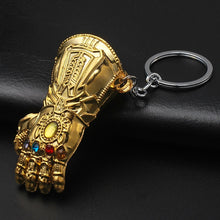 Load image into Gallery viewer, 2019 Marvel The Avengers Keychain Thor&#39;s Hammer Thanos Gauntlet Captain America Shield Hulk Batman Mask Key Ring Wholesale
