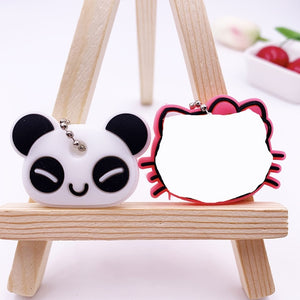 2Pcs/set Cute Cartoon Protective Silicone Keychain For Women/Man Key Cover Key Caps Key Ring Key Holder Kids Gift Key chains