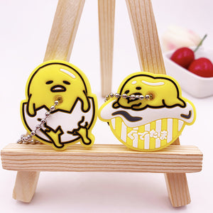 2Pcs/set Cute Cartoon Protective Silicone Keychain For Women/Man Key Cover Key Caps Key Ring Key Holder Kids Gift Key chains