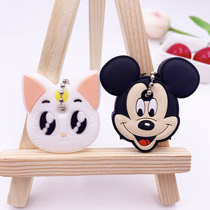 2Pcs/set Cute Cartoon Protective Silicone Keychain For Women/Man Key Cover Key Caps Key Ring Key Holder Kids Gift Key chains