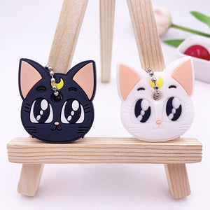 2Pcs/set Cute Cartoon Protective Silicone Keychain For Women/Man Key Cover Key Caps Key Ring Key Holder Kids Gift Key chains