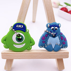 2Pcs/set Cute Cartoon Protective Silicone Keychain For Women/Man Key Cover Key Caps Key Ring Key Holder Kids Gift Key chains